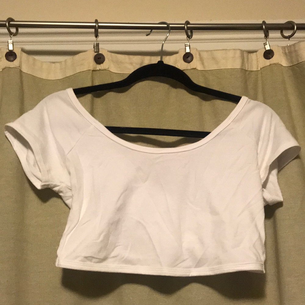 Cross-back crop top